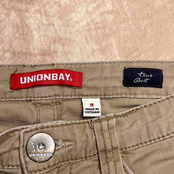 Vintage Y2K Unionbay True Boot Tan Low Rise Pants Embroidered Pockets Juniors 9 - Picture 5 of 11